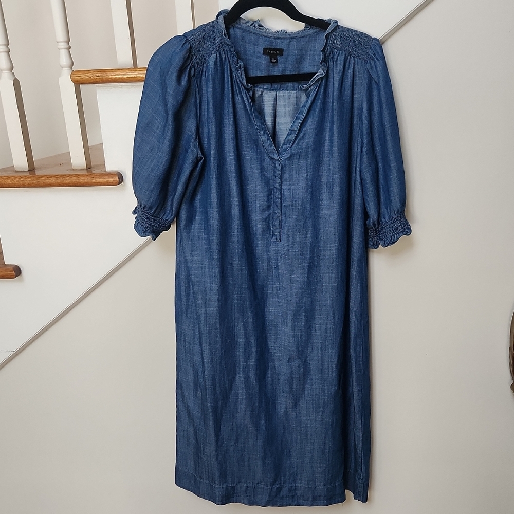 Talbots Blue Denim Dress Chambray Medium